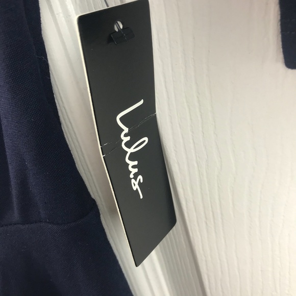 Lulus Tip The Scallops Blue Dress Small 3/4 Sleeve - Picture 3 of 5